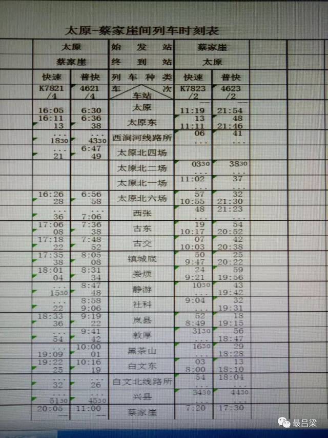 太原列车最新时刻表,太原站列车表